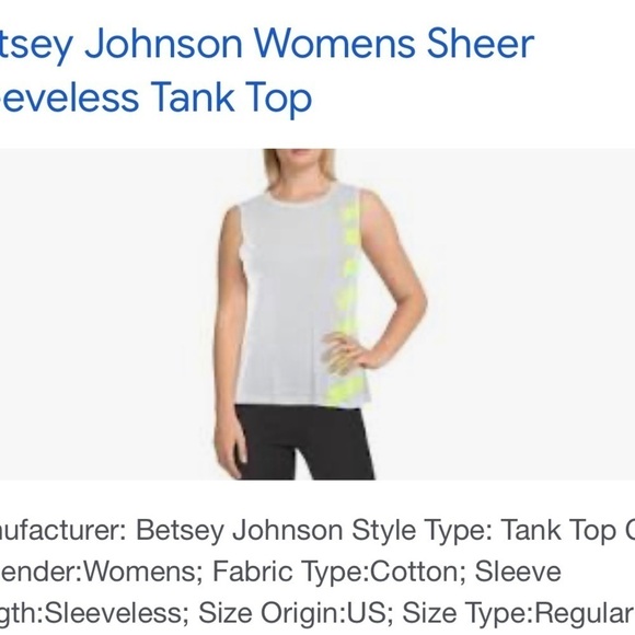 Betsy Johnson Sheer Sleeveless Tank - Picture 3 of 8
